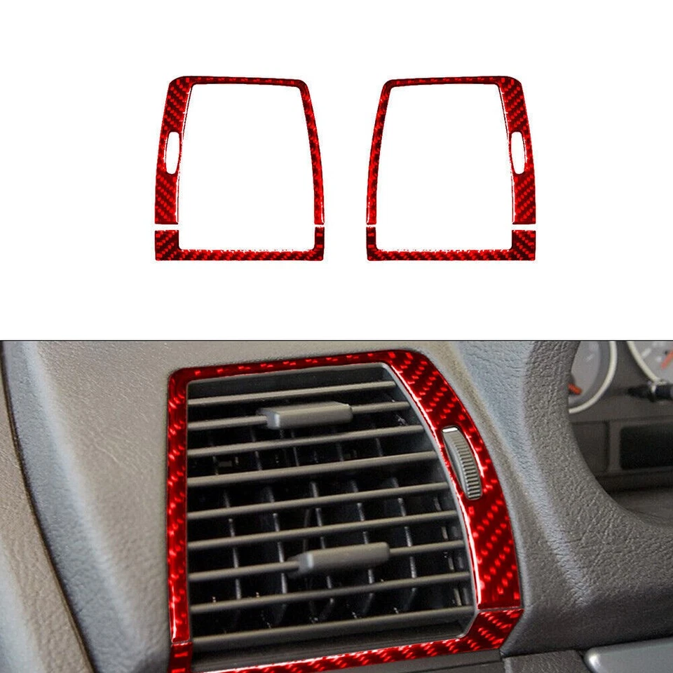 Juego de 19 piezas de cubierta interior completo de fibra de carbono roja para BMW X5 E53 2000-06 Foto 4 de 4