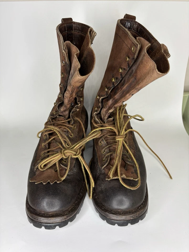 Botas de trabajo blancas Spokane con cordones de cuero punta suave marrón para hombre talla 11D EE. UU. Foto 2 de 4