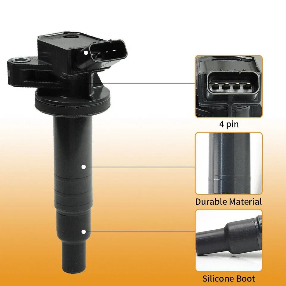 Paquete de 4 bobinas de encendido UF247 C1249 para Toyota Corolla Matrix Celica 2003 2004 2005 Foto 2 de 4
