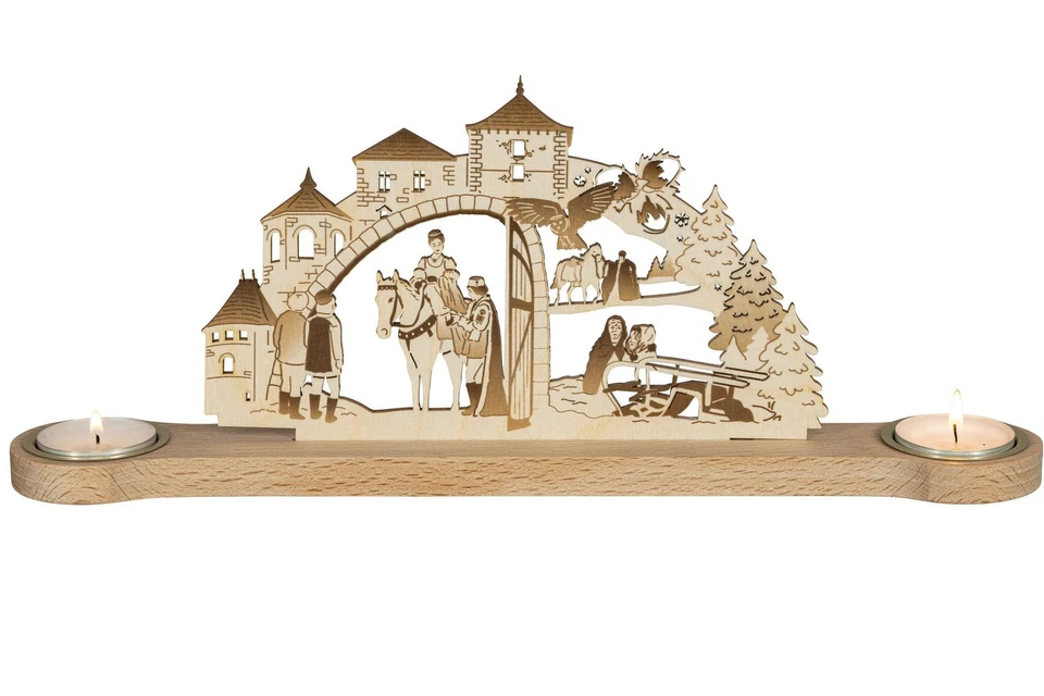 SAICO GMBH SEIFFEN Lichterbogen Drei Haselnüsse für Aschenbrödel Burgtor Prinzessin 32x12x7 cm Deko