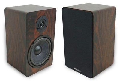 (2) Rockville RockShelf 58D 360w Dark Wood 5.25'' Home Theater Bookshelf Speakers