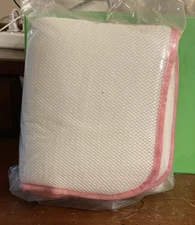 Washable Reusable Dog Pee Training Pad White Trimmed With Pink 2 pack
