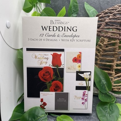 Shared Blessings Wedding  12 Cards (4 Designs 3 Each) KJV Scripture New