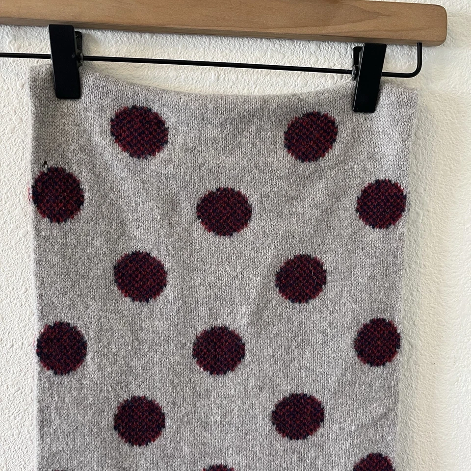 Bufanda Madewell Infinity 100 % lana lunares gris/púrpura reversible elegante linda Foto 2 de 4