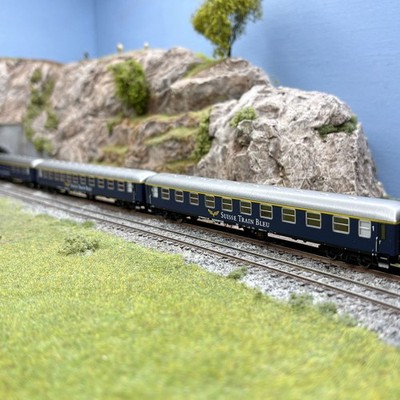 3er Set Schnellwagen, Typ Am und ABm, ''Schweizer Zug Blau'', Firma p