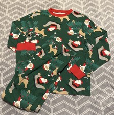Carters Adult Size Large Christmas Santa Reindeer Sleepwear 2 Piece Pajamas