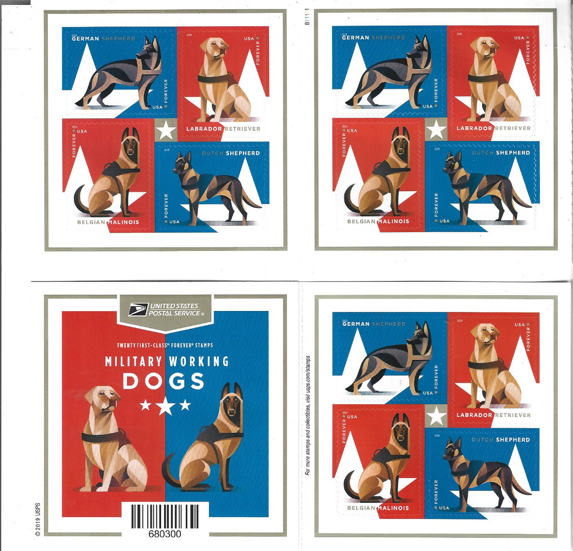 USPS sheet OF FOREVER STAMPS  (RETIRED DESIGNS)