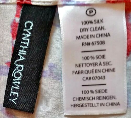 BNWOT Designer CYNTHIA ROWLEY 100% Silk SCARF. Purple, pink, red, black. - Picture 4 of 6