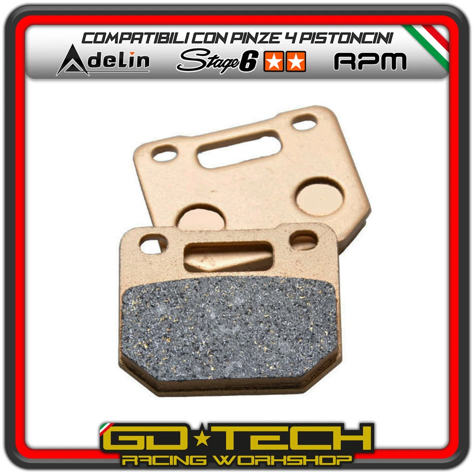 PASTIGLIE FRENO SINTERIZZATE PINZA RADIALE 4 PISTONCINI MOTO SCOOTER UNIVERSALI - Immagine 3 di 4