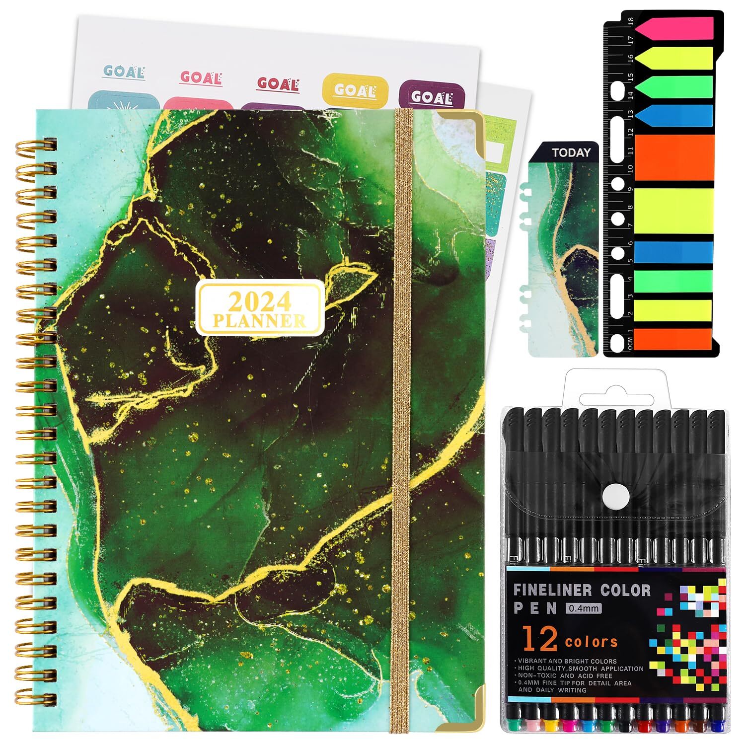 GNILLKO 2024 Planner 2024 Weekly Monthly Planner with Tabs Jan.2024 - Dec.202...