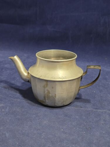 Vintage Small Very Old Aluminum Teapot, No Lid