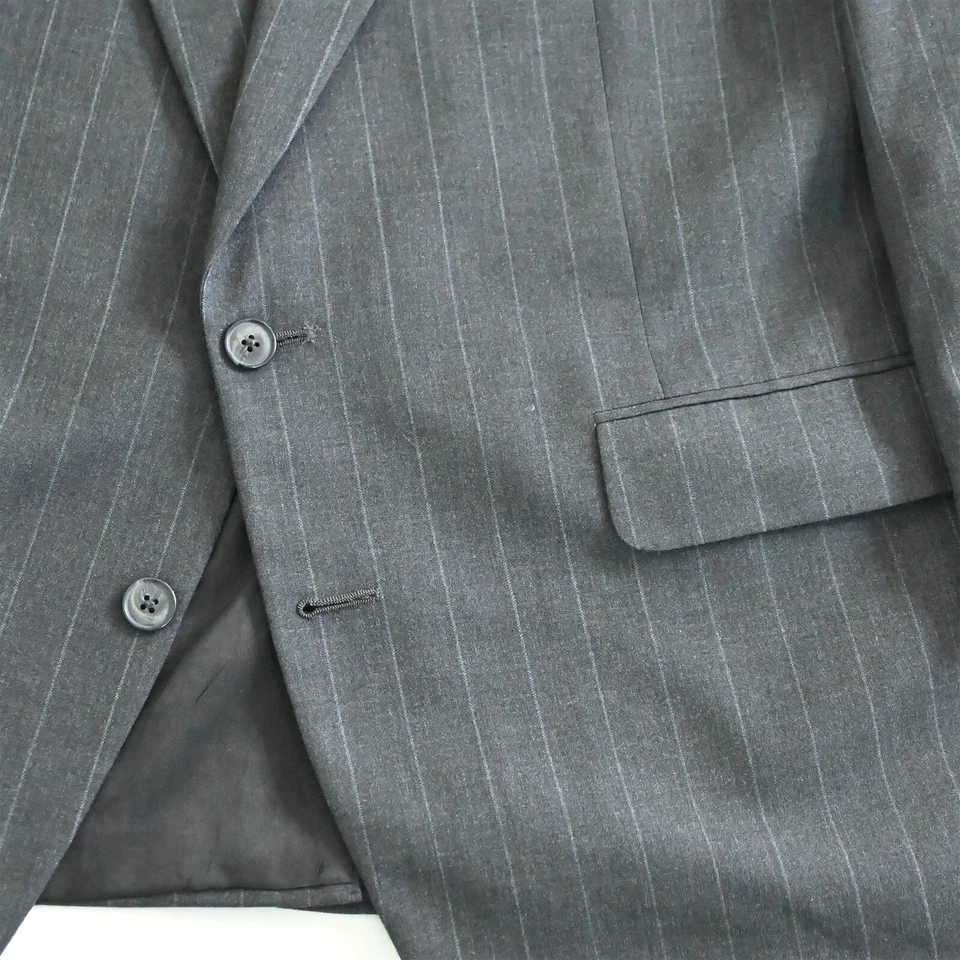 Blazer Abrigo Deportivo Chaqueta De Colección Hecho en EE. UU. Corbin 48S Gris Tiza Rayas 100% Lana Foto 3 de 4