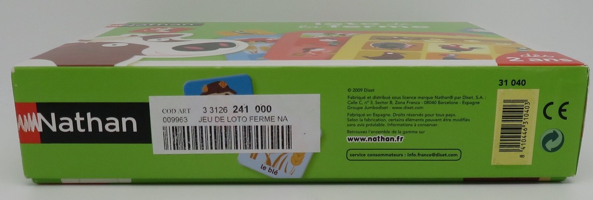 その他 Nathan - 31040 - Jeu de societe - Jeu educatif - Loto Ferme Loto ferme – Jeux Nathan