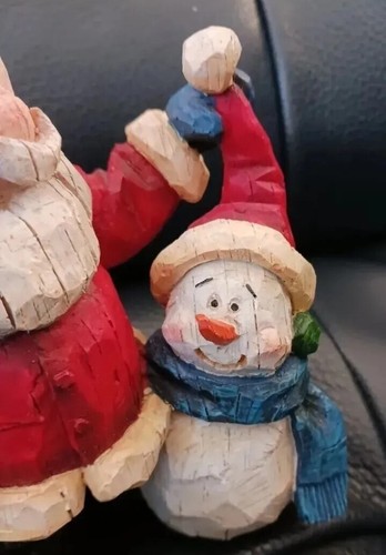 Weihnachtsmann und Schneemann, Resin, sieht aus wie Holz Figur, Weihnachten, Feiertage - Bild 13 von 13