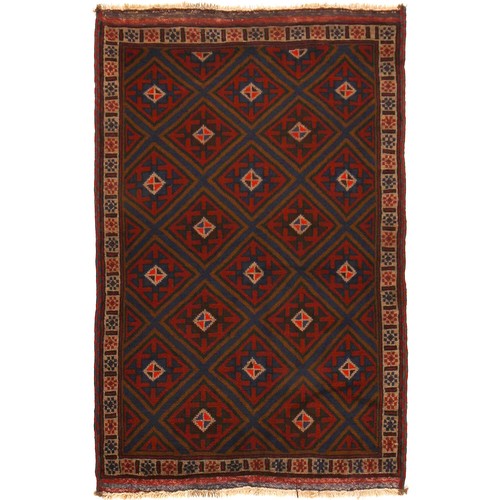 3'2 x 4'8 Handgeknüpfter Baluchi Teppich - Tribal Wollteppich Orientalischer Stil - W14229 - Bild 1 von 6