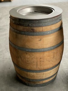 Fassfeuer Typ 1, Weinfaß mit Gasfeuer, Feuerfaß, Stehtisch D=85cm, 99cm