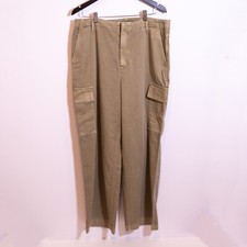 NEW Veronica Beard Arya Cargo Pocket Straight Leg Trouser Pants Army Green 32