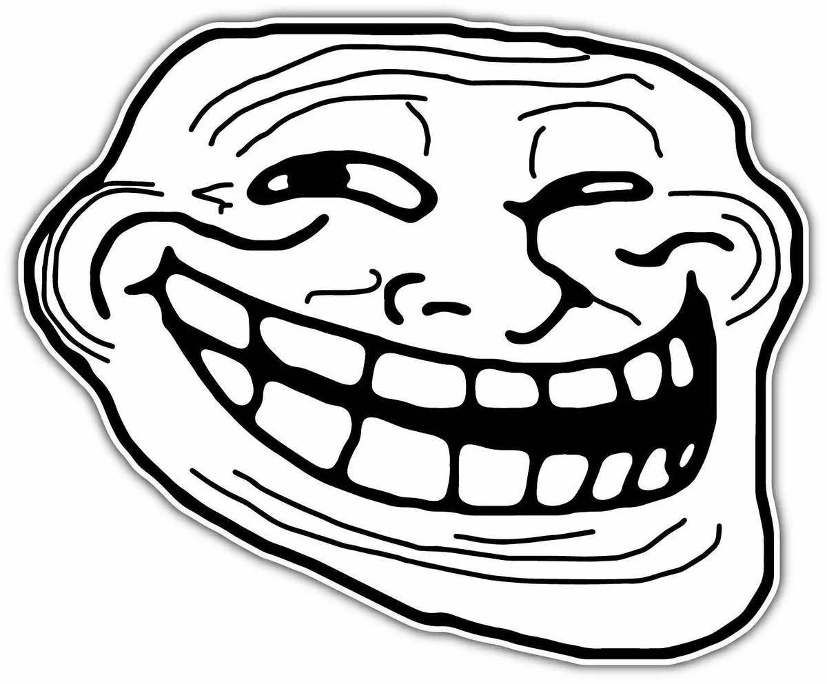 Internet Troll Face Trollface Trolling Car Bumper Vinyl Sticker Decal 5X4