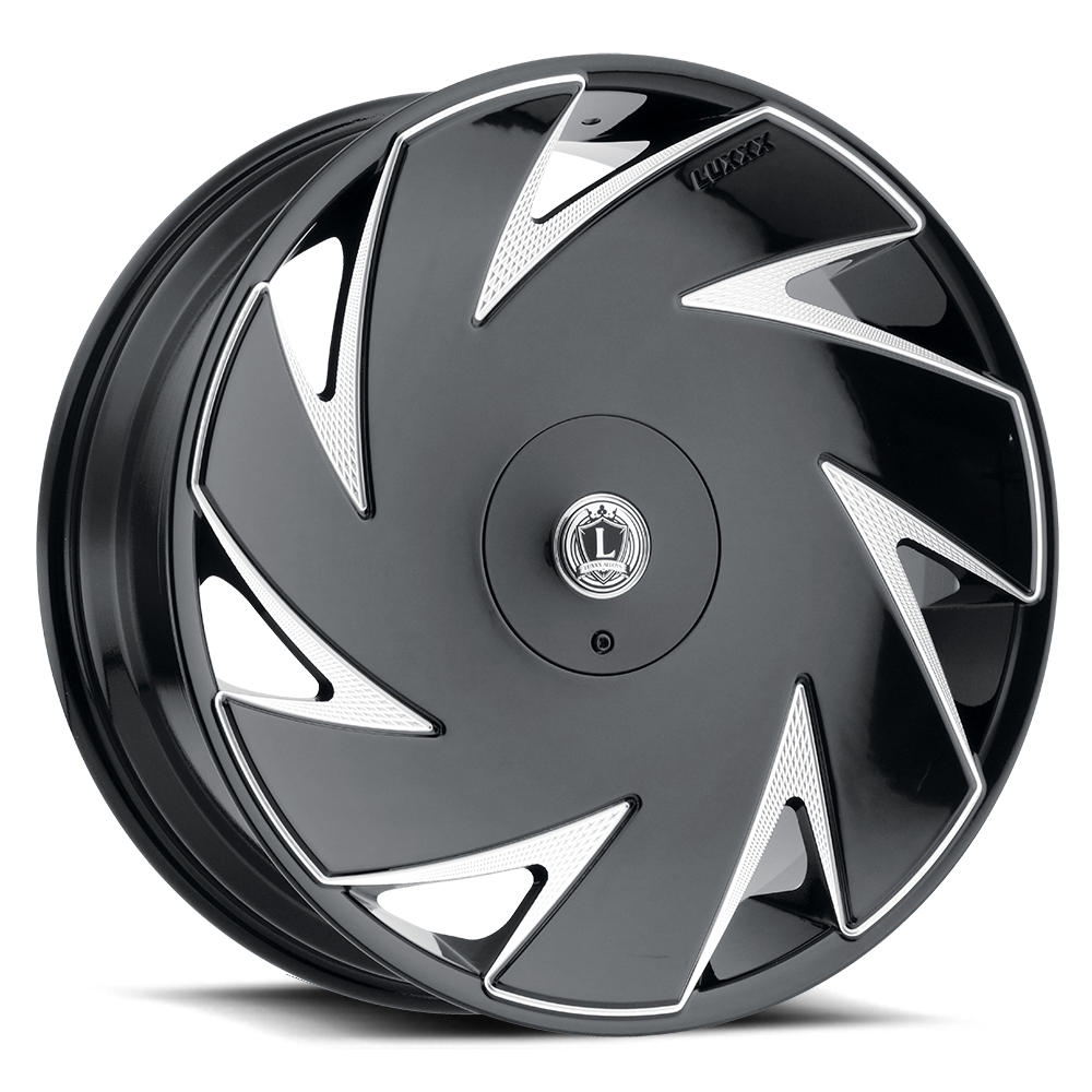 24X9.5 Luxxx Alloys LUX21 5X127/139.7 +18 78.1 Gloss Black Milled