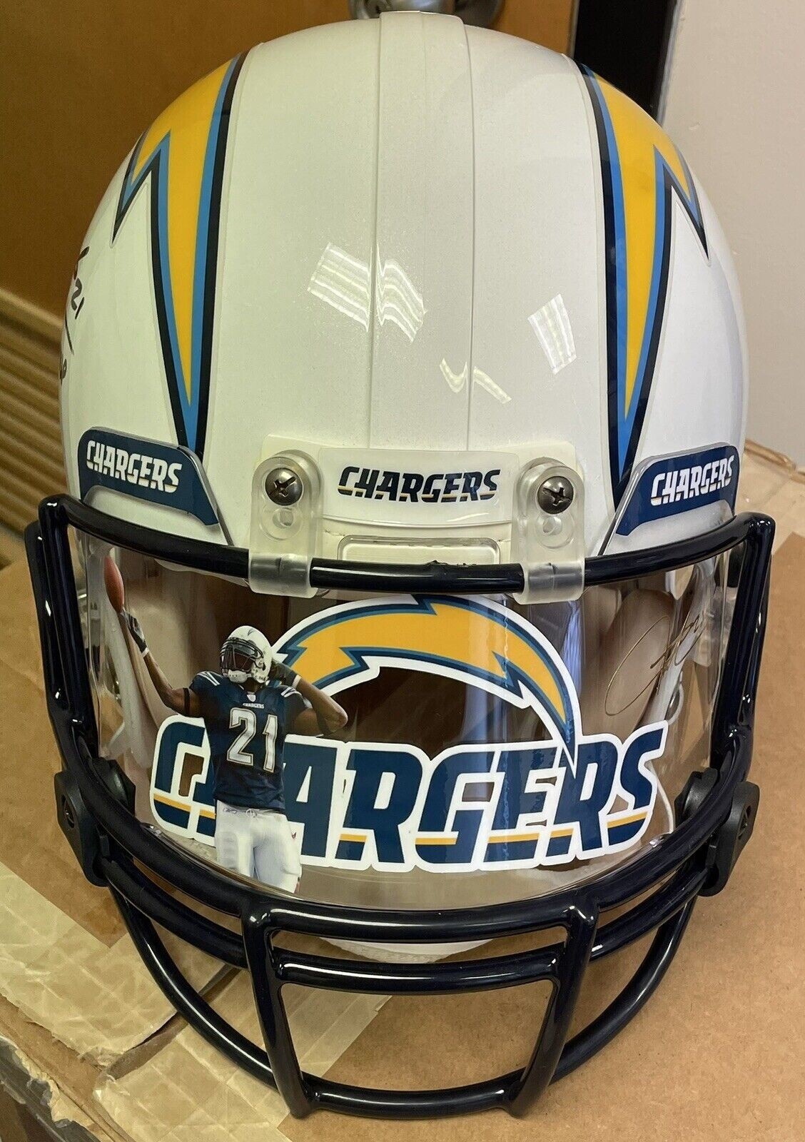 LaDainian Tomlinson Autographed Signed San Diego Chargers CHARGERS AUTHENTIC FULL SIZE HELMET with VISOR 