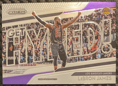2018-19 Panini Prizm LeBron James Get Hyped! Insert #4 Los Angeles Lakers