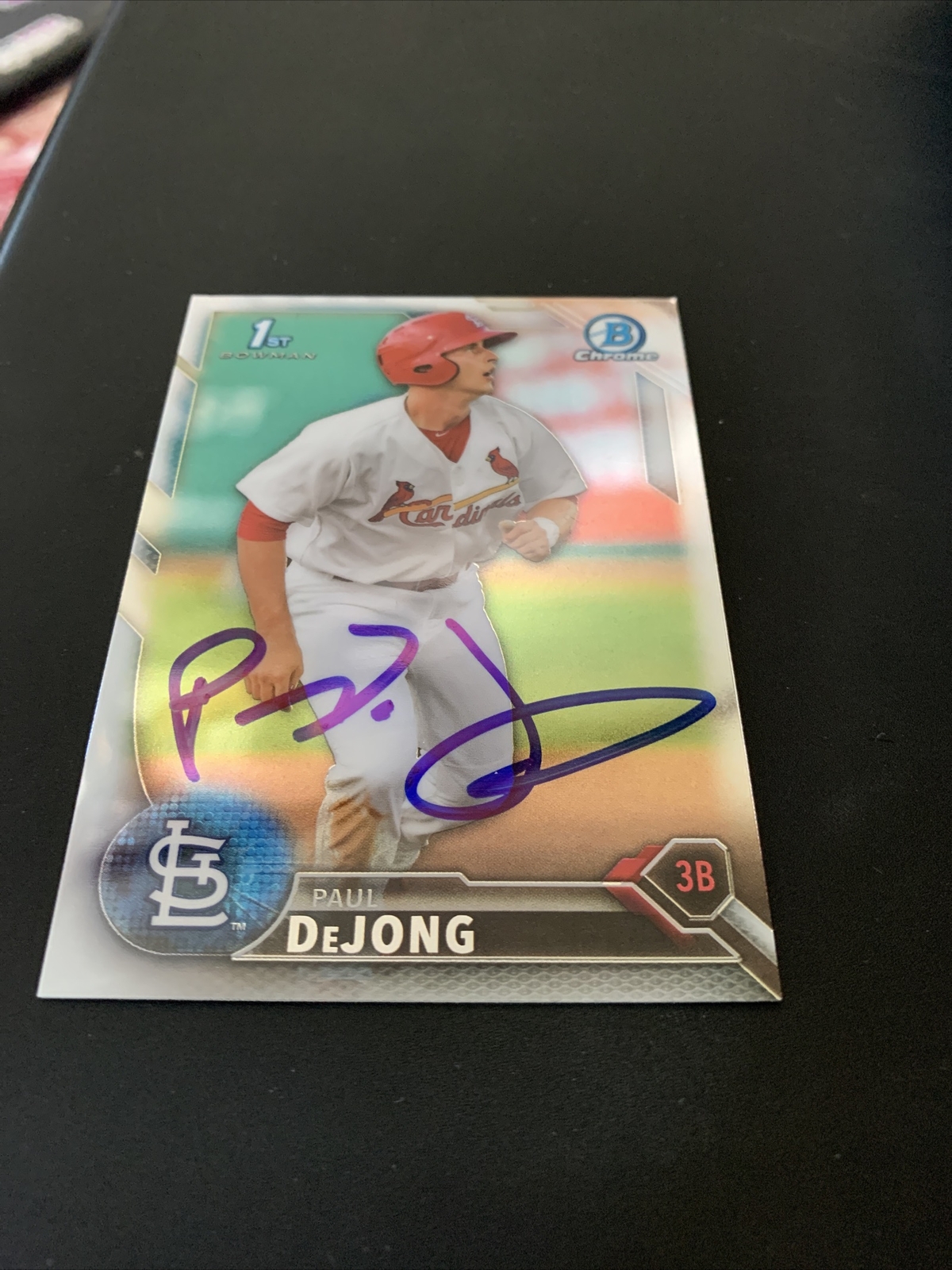 Paul DeJong St. Louis Cardinals Autograph signed 2016 Bowman Chrome 1st card