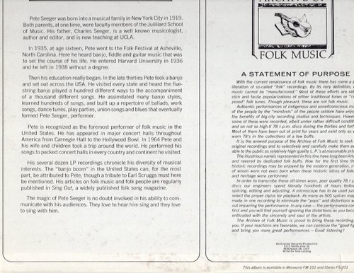 Pete Seeger - Archive Of Folk Music Vinyl LP - Picture 4 of 24