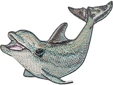 Dolphin Embroidered Iron On Applique Patch Souvenir Kids Crafts Decorative Fun
