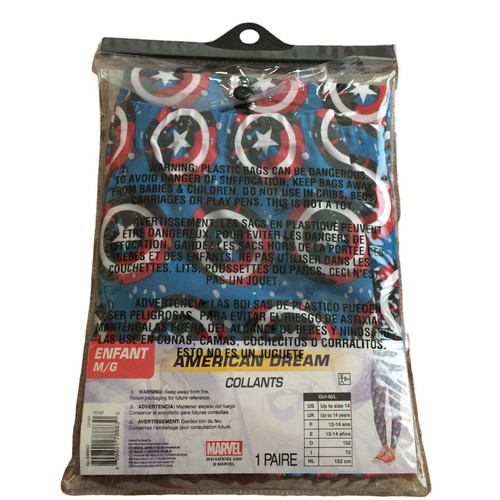 MARVEL American Dream Childs M/L Shield Leggings Up to Size 14 - Picture 2 of 2