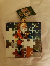 Old World Christmas Santa Jigsaw Puzzle Glass Blown Ornament for Christmas Tr...