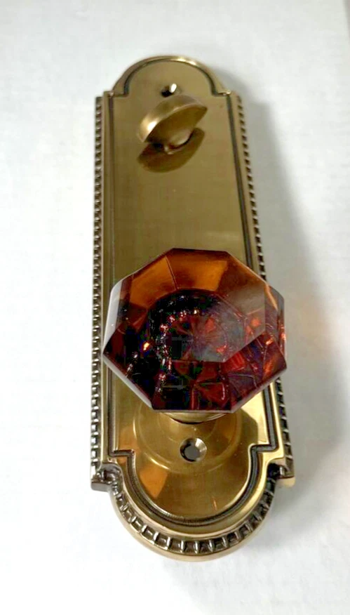 Juego de entrada con llave Emtek Decorativo 4311 Orleans de un solo cilindro perilla ámbar Old Town Nuevo de Lote Antiguo Foto 3 de 4