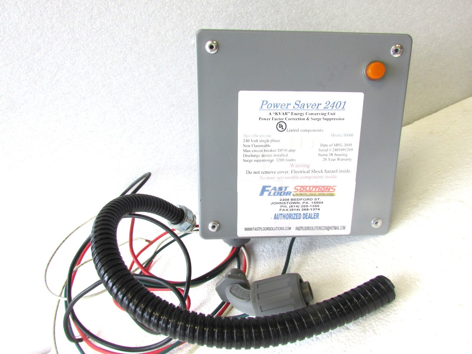 Power Saver 2401 KVAR Energy Conserving Unit Power Factor Correction