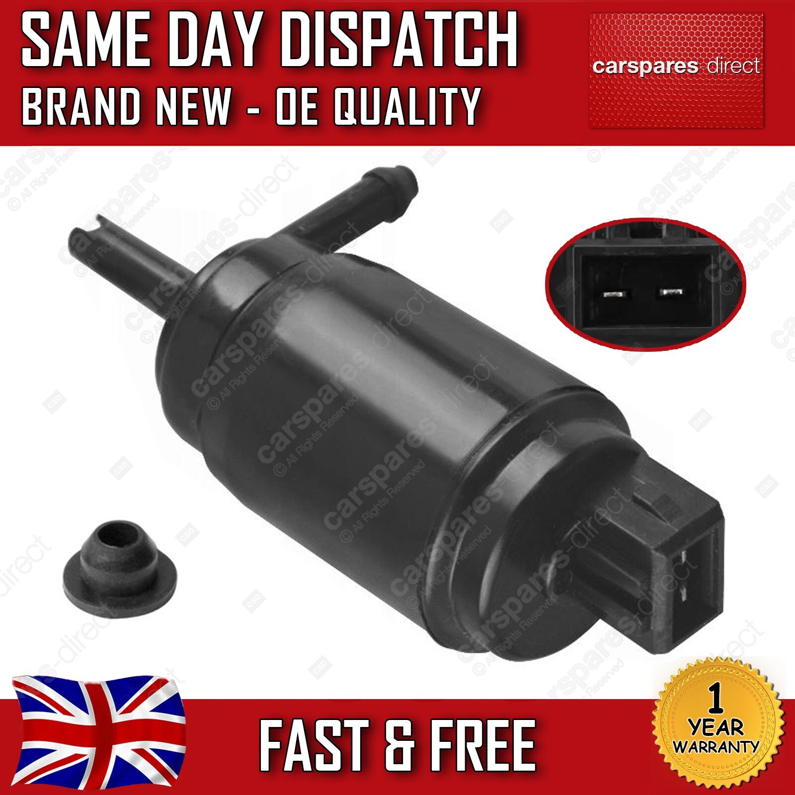 WINDSCREEN WASHER PUMP MONO 12V FOR FIAT DUCATO & CITROEN RELAY MK2