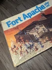VTG 1960s Marx Fort Apache Play Set With Box Incomplete Toy Figures & Parts