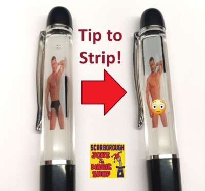 1x Tip & Strip Stift nackter Mann ~ frech Erwachsene Neuheit männlich Biro Geschenk