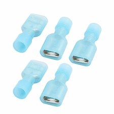 5Pcs 16-14AWG Wire Insulated 6.3mm Female Spade Crimp Terminal Connector Blue KD