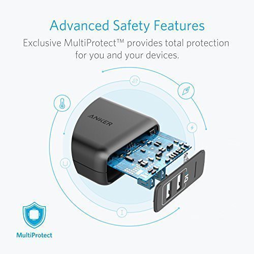 Anker Elite Dual Port 24W USB Travel Wall Charger PowerPort 2 with