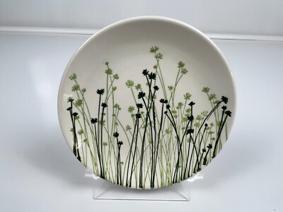 VINTAGE ROYAL USA CHINA VENDOME GREENFIELDS BREAD SALAD PLATE WHITE GREEN HTF