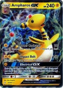 Ampharos GX 43/181 S&M Team Up ULTRA RARE HOLO PERFECT MINT! Pokemon