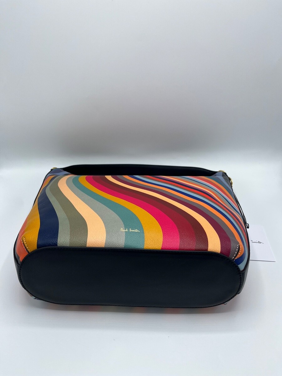 PAUL SMITH SWIRL Women's Leather stripe HOBO Tote hand shoulder