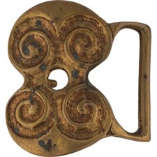 Brass D Duncan Laurie Abstract Modernist Mcm Hippie 1970s Vintage Belt Buckle