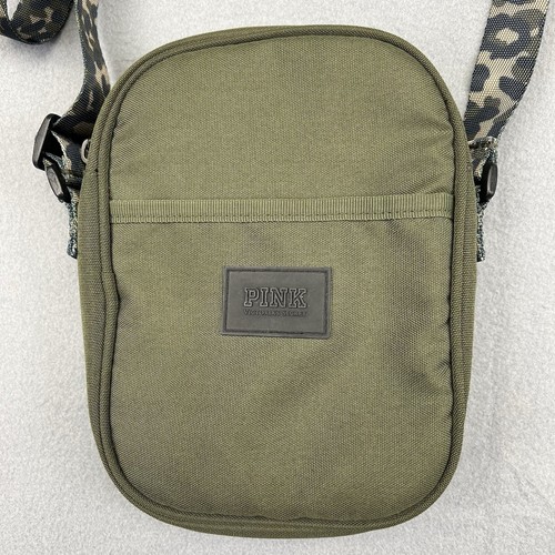 PINK Victoria Secret OD Green Camo Crossbody Purse Bag Adjustable Strap Pockets
