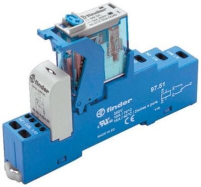 1 x Finder 4C Series[Blank] 48V ac DIN Rail Interface Relay Module ...