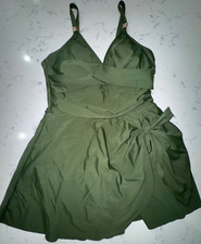 Womens Brand New Size Large Olive Green One Piece Bathing Suit  Swim Wear  B