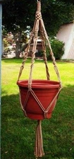 MACRAME PLANT HANGER 40 inch Vintage Style 6mm CHOOSE CORD COLOR