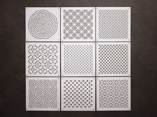 Sashiko Embroidery Template Quilt Pattern Stencils 4 x 4in Square S063~071