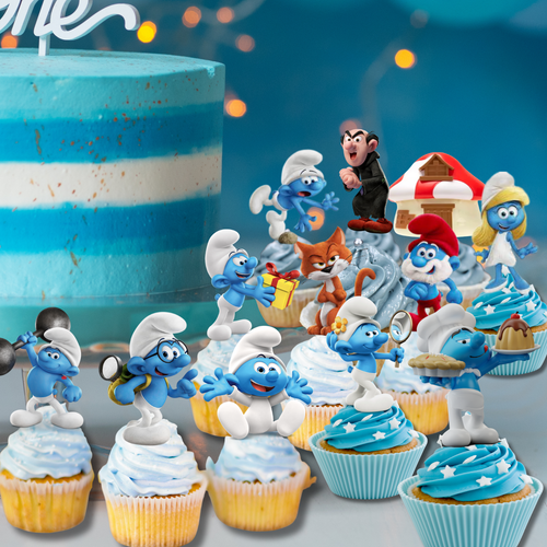 the SMURFS PARTY SUPPLIES BIRTHDAY DECORATION TABLEWARE SWIRL HONEYCOMB CENTER - Picture 18 of 36