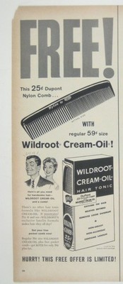 Wildroot Dupont Nylon Comb Free Wildroot Regular Size Hair Tonic Vintage Ad Prin