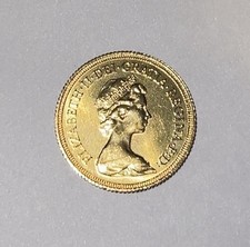 1980 22K GOLD SOVEREIGN BRITISH BULLION FULL COIN QUEEN ELIZABETH II BU .2354 Oz