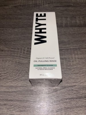 WHYTE Organic & Cold-Pressed Oil Pulling Rinse (Spearmint), 8 fl oz